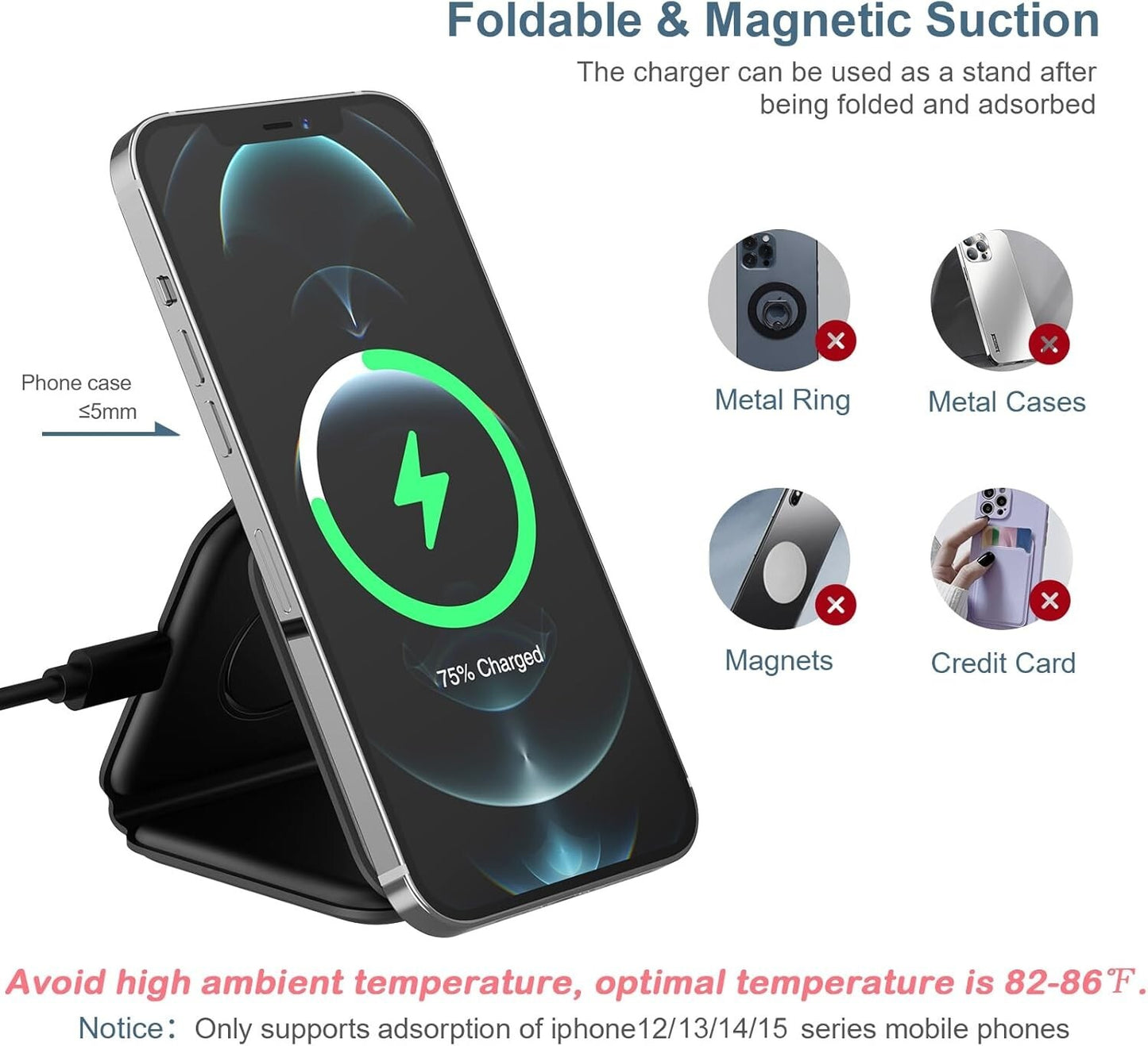 OEM 3 in 1 Foldable Wireless Charger Ankilo Magnetic Fast Charging Pad