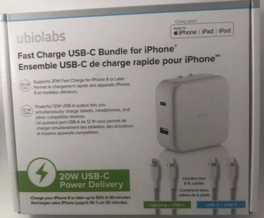 MFB157E Ubiolabs fast charge lightning cable kit MFiCertified