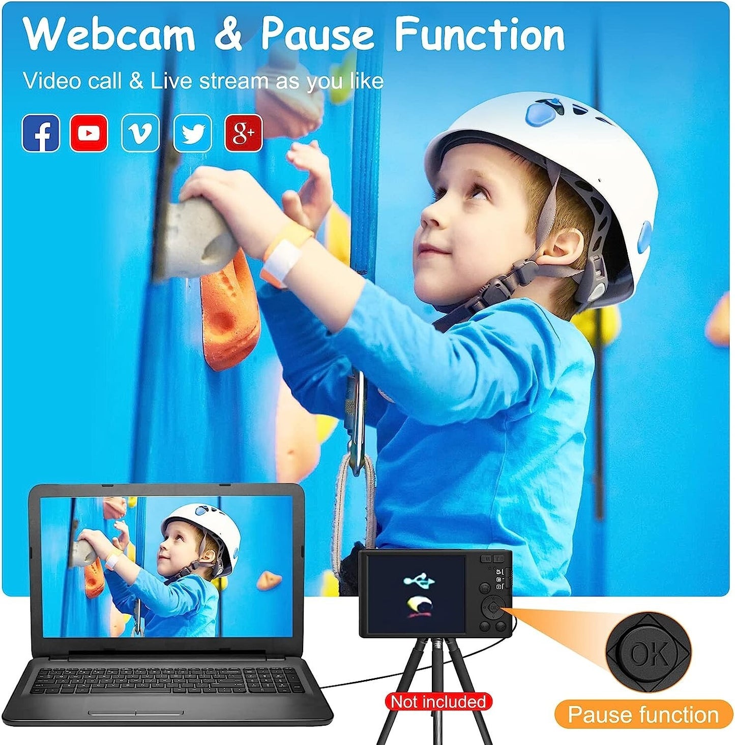 FHD 1080P Kids Digital Camera Compact Camera Autofocus Digital Zoom