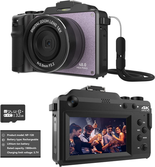 48MP 18X Camera4K cameraRear Dual Cameras Digital Zoom TF Card