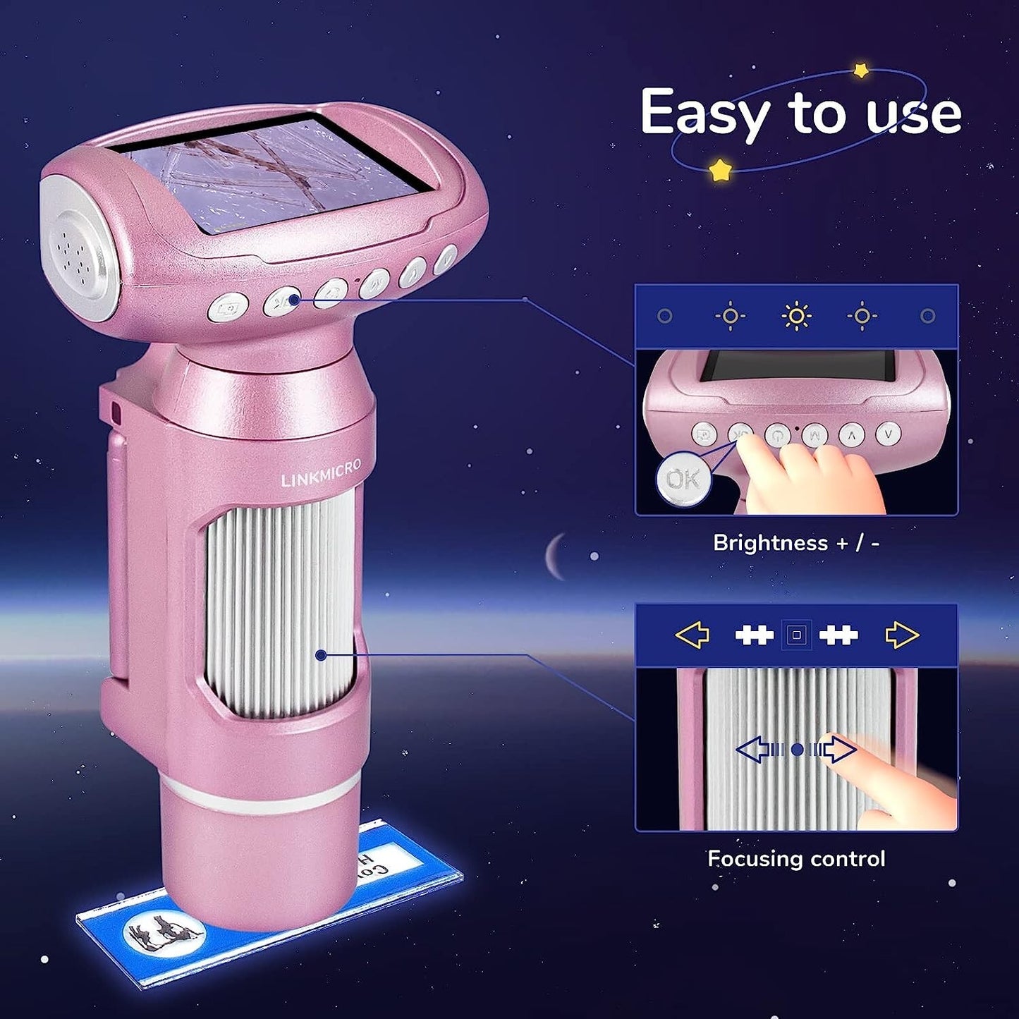 LINKMICRO LM012 Microscope Zoom 2 Screen PhotoVideos SD Card