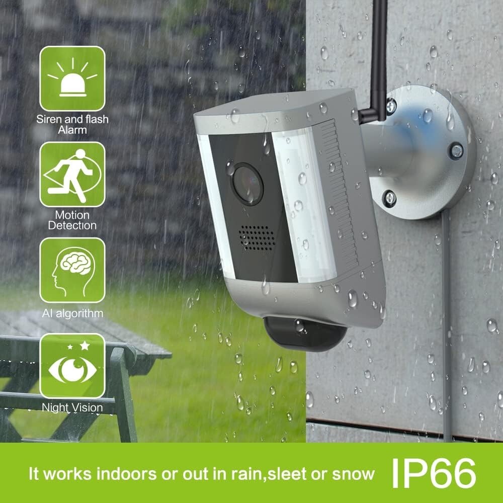 1080P Spotlight Outdoor Home Security Camera HD Surveillance w Motion Detector