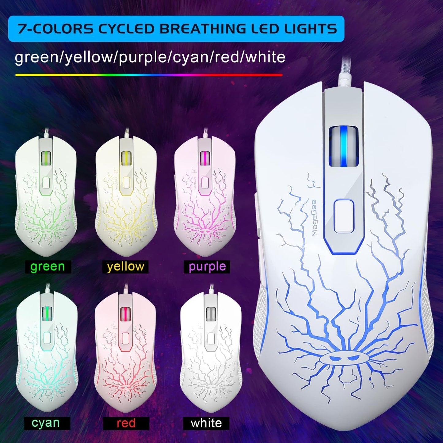 Gaming Keyboard and Mouse Combo, K1 RGB LED Backlit Keyboard with 104 Key for PC