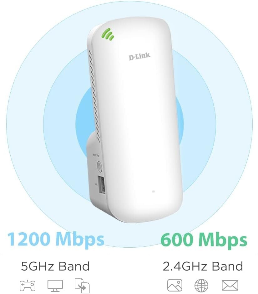 AX1800 2600 DLink Mesh WiFi 6 Range Extender sqft Dual Band Repeater