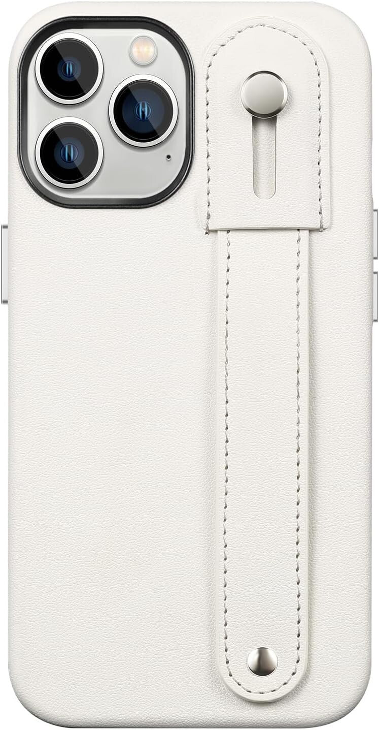 WHITE SaharaCase FingerGrip MagSafe Phone iPhone 15 Pro Max Shockproof
