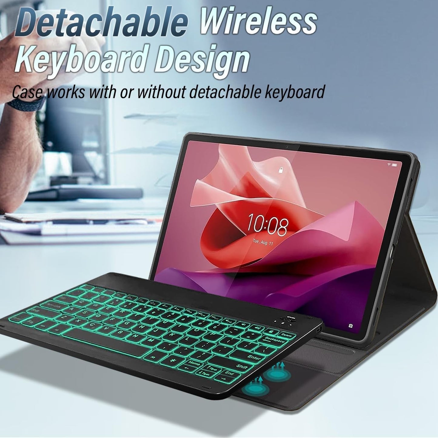 Backlit Keyboard Case for Lenovo Tab P12 12.7" 2023 – Detachable, Wireless
