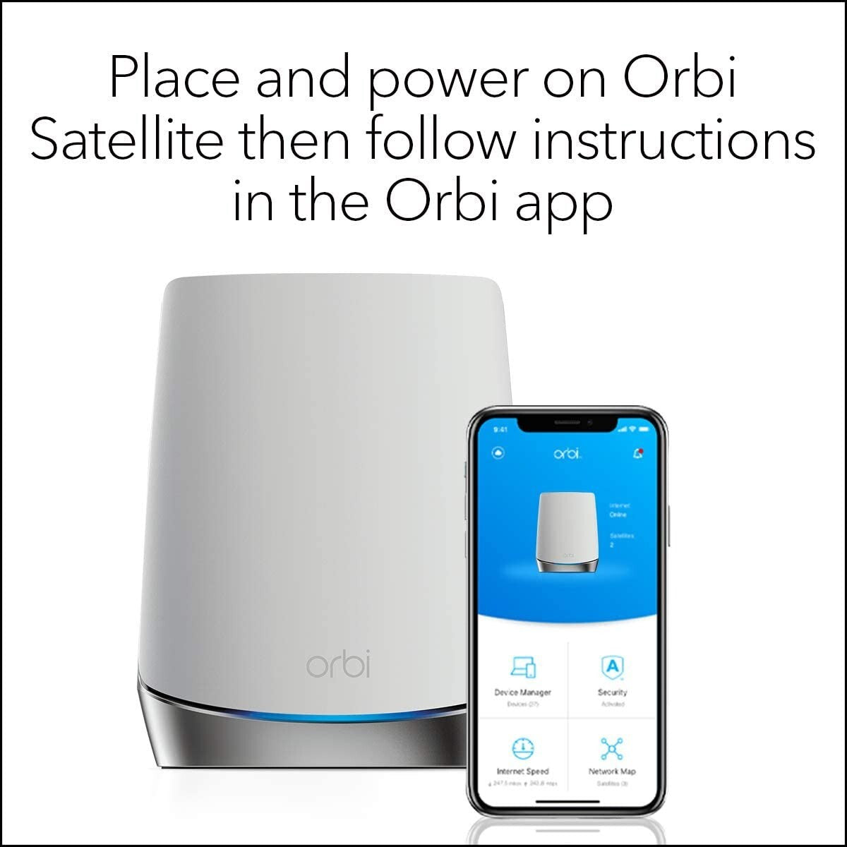 NETGEAR RBS750 Orbi Whole Home Triband Mesh WiFi 6 Addon Satellite