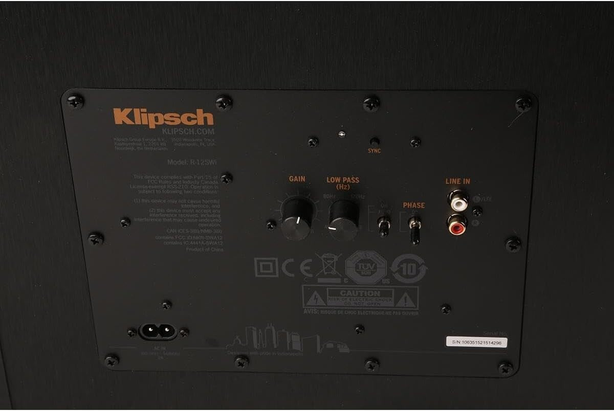 Klipsch 400 12 Watts Wireless Subwoofer Brushed Black Vinyl R12SWi