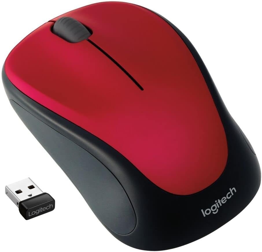Logitech M317 Wireless Mouse 1000 DPI USB Nano Receiver Red PC/Mac/Laptop