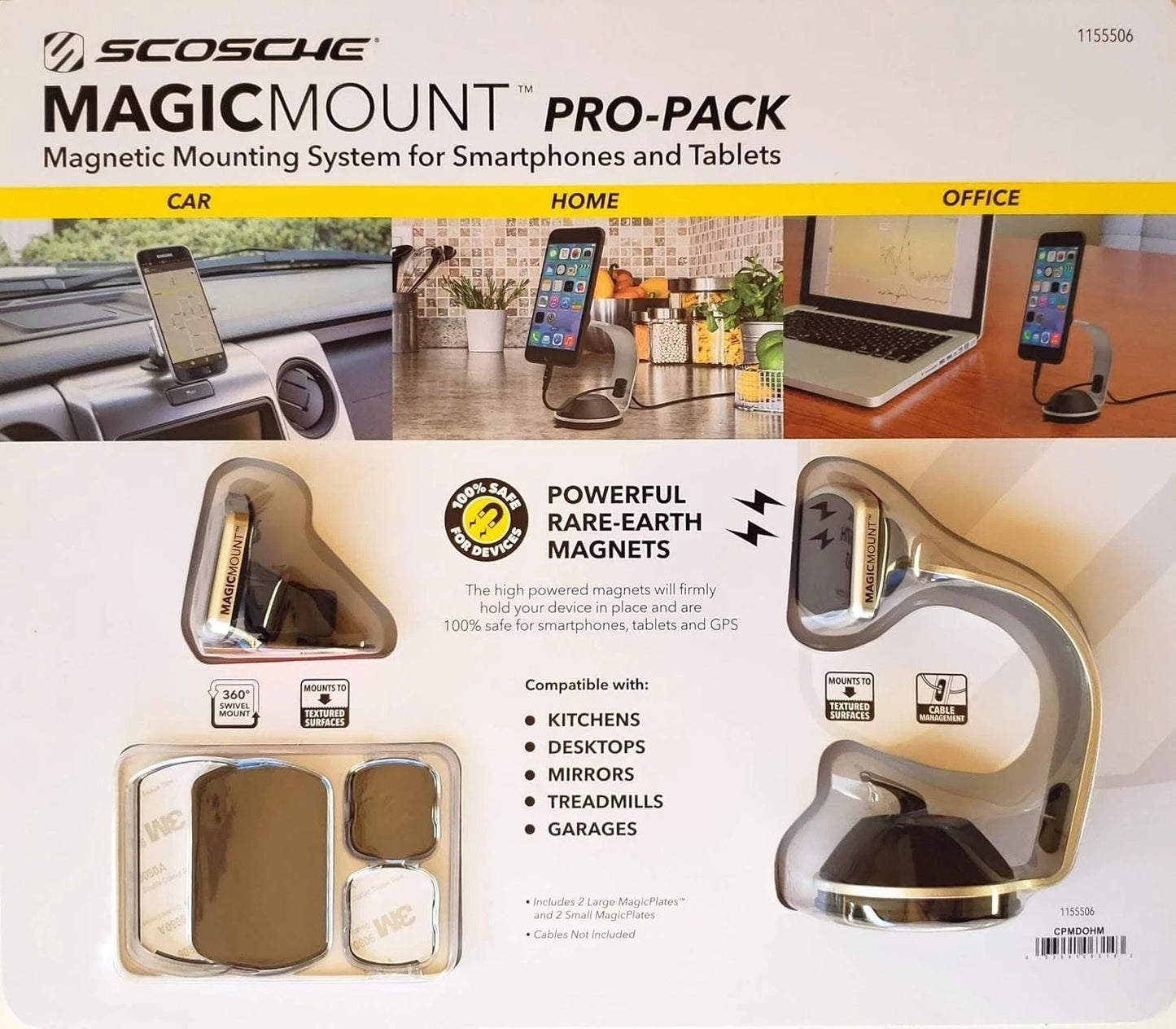Scosche MagicMount Pro-Pack Universal Magnetic Mount for Phones & Tablets