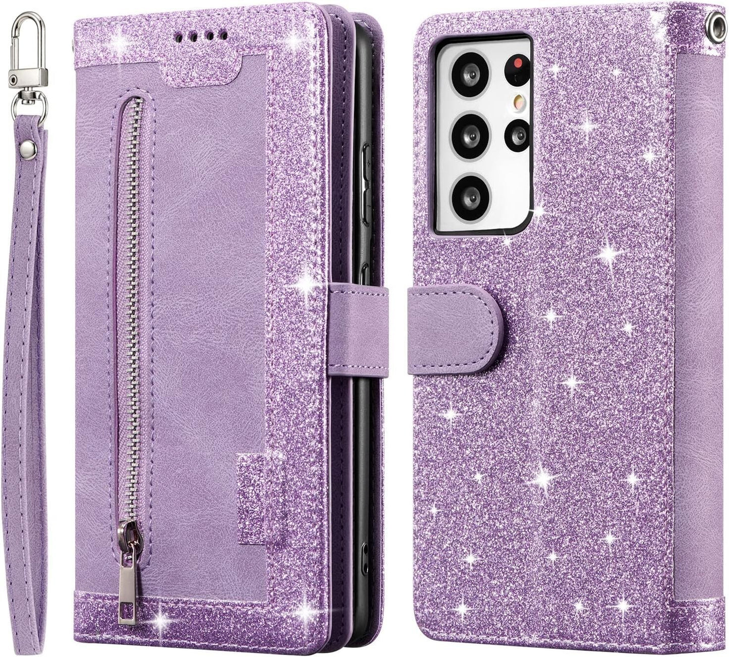 Samsung UEEBAI S21 Wallet Galaxy Ultra 5G Retro 9 Card Holder Slots