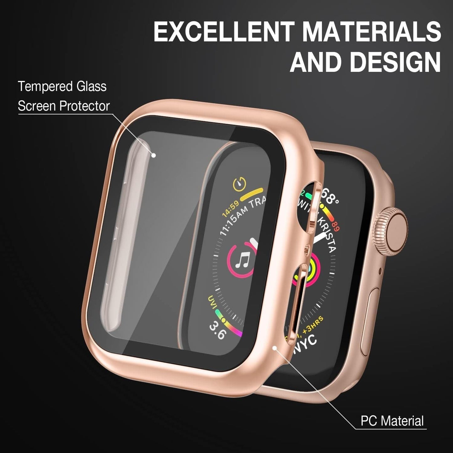 Comp w Apple Watch Series 9 Series 8 Series 7 41mm w Builtin Tempered