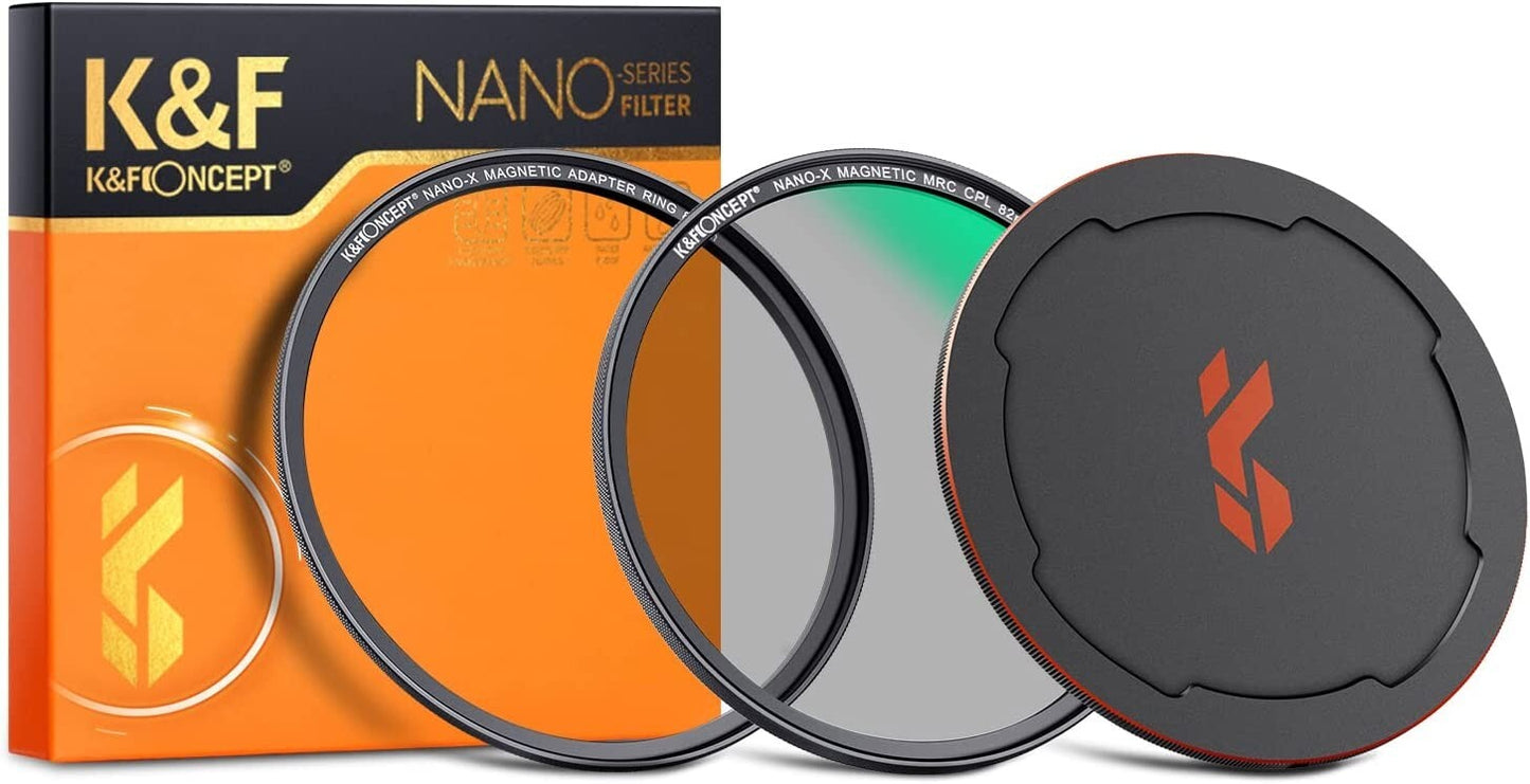 KF Concept Magnetic 82mm Circular Polarizers Filter Kit FilterRingCap