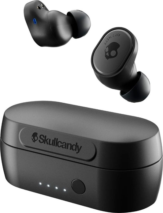 Skullcandy Sesh Evo Wireless Earbuds – Bluetooth, True Black, w/ Case