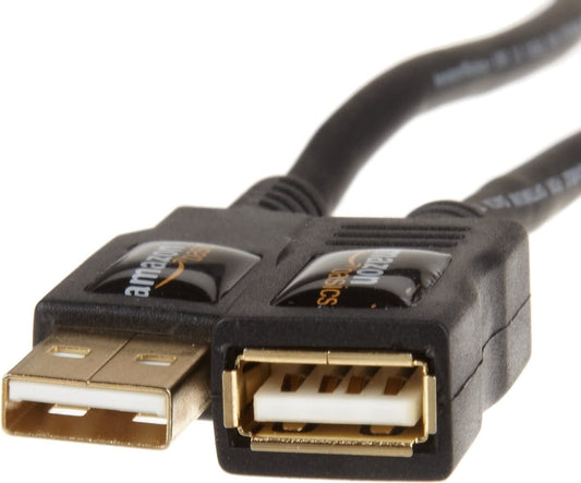 USB Amazon Basics 20 Extension Cable AMale to AFemale Adapter Cord