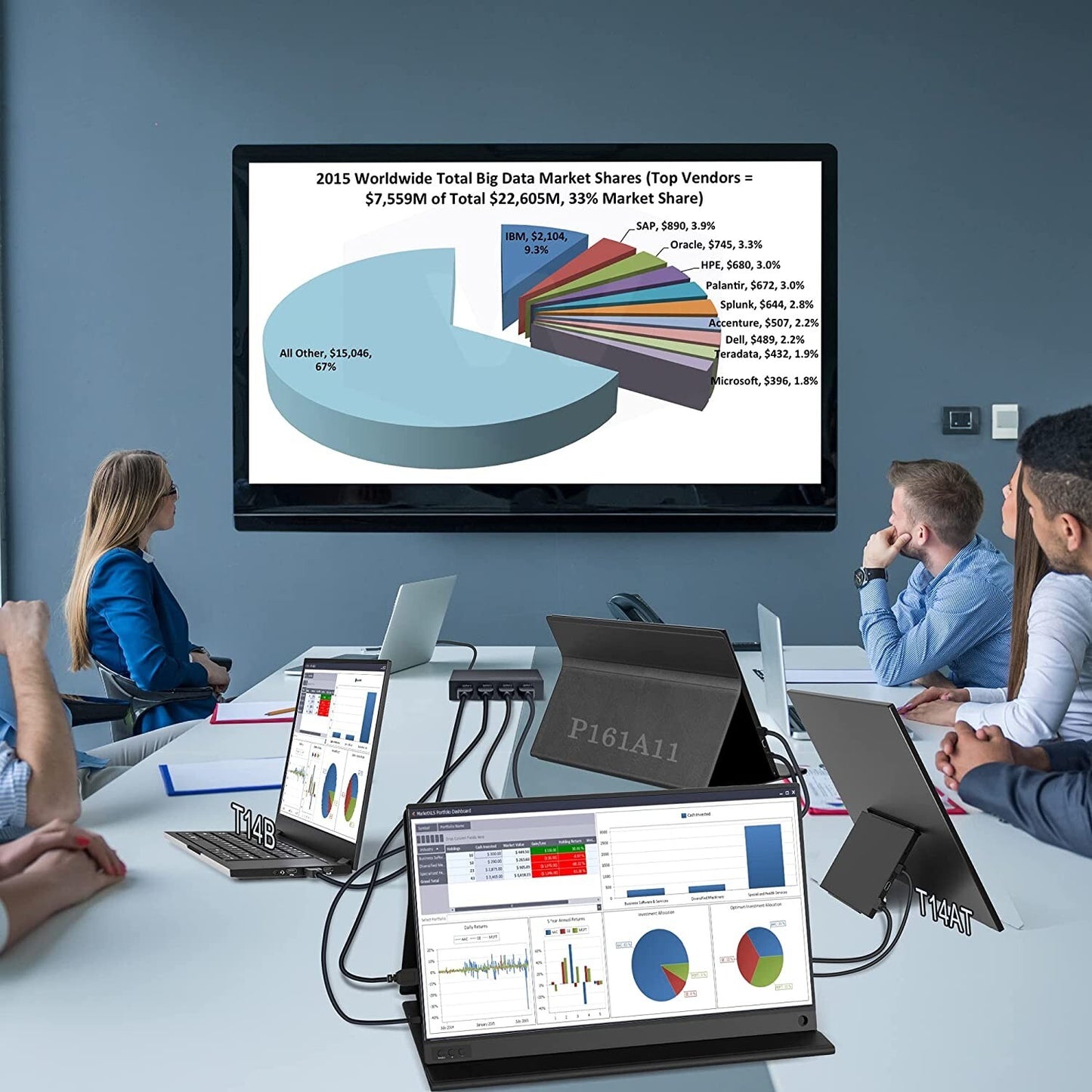 OUNSHLI 1080P Portable Monitor Laptop 161 Full HD Dual Computer Monitor US