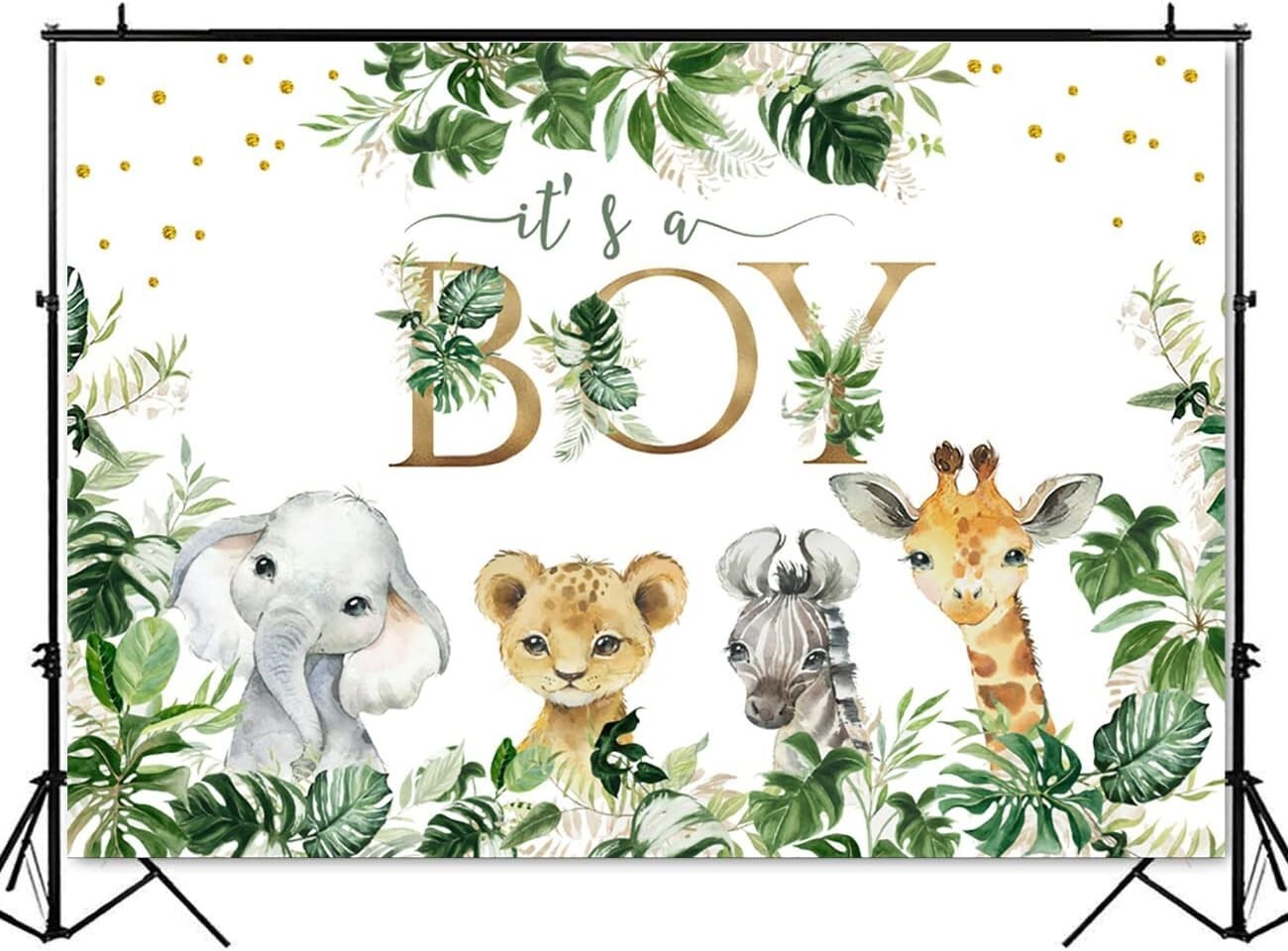 Safari Backdrop Its Boy Jungle Animals Baby Shower Newborn Baby Party 7x5 ft