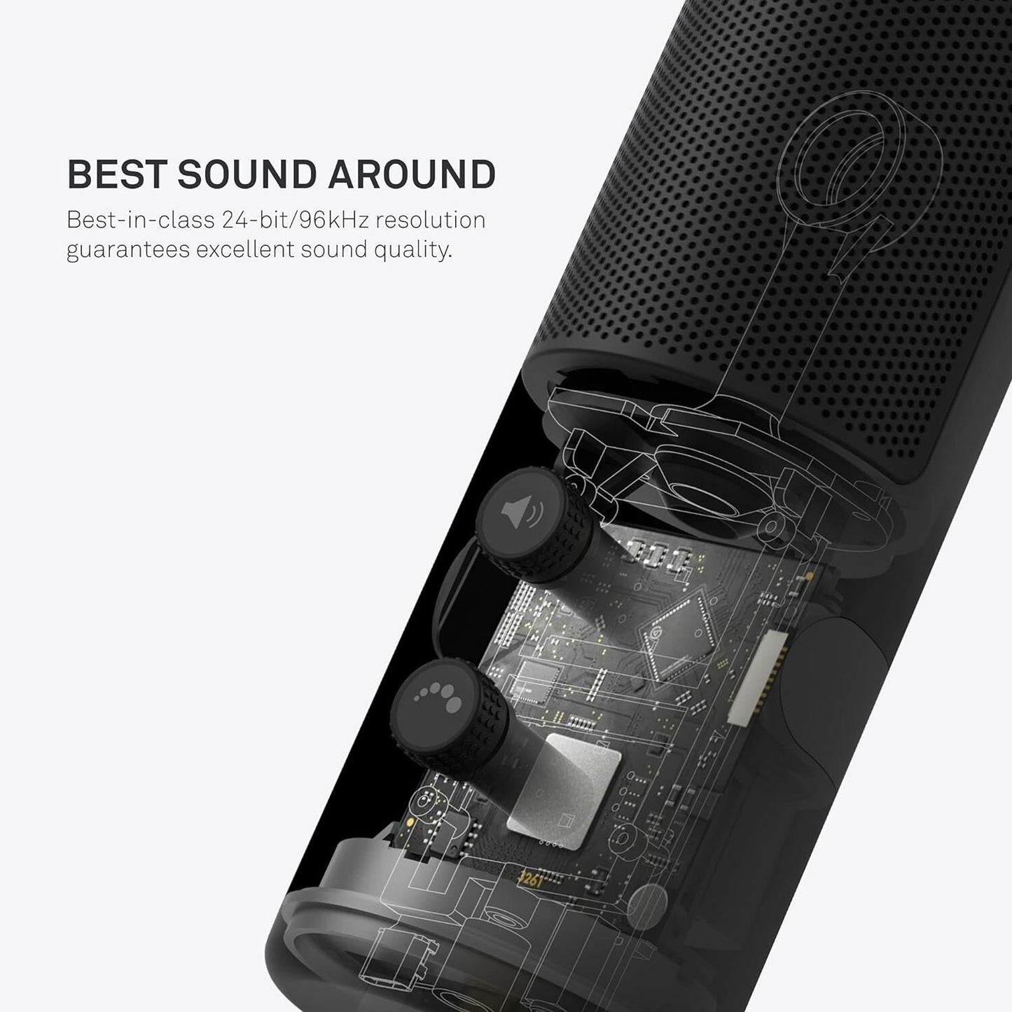 NZXT AP-WUMIC-W1 Capsule Cardioid Streaming Gaming Podcasting Microphon