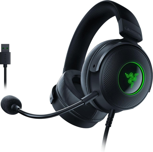 Razer Kraken V3 USB Headset THX Audio, RGB Lighting, Memory Foam, Detachable Mic