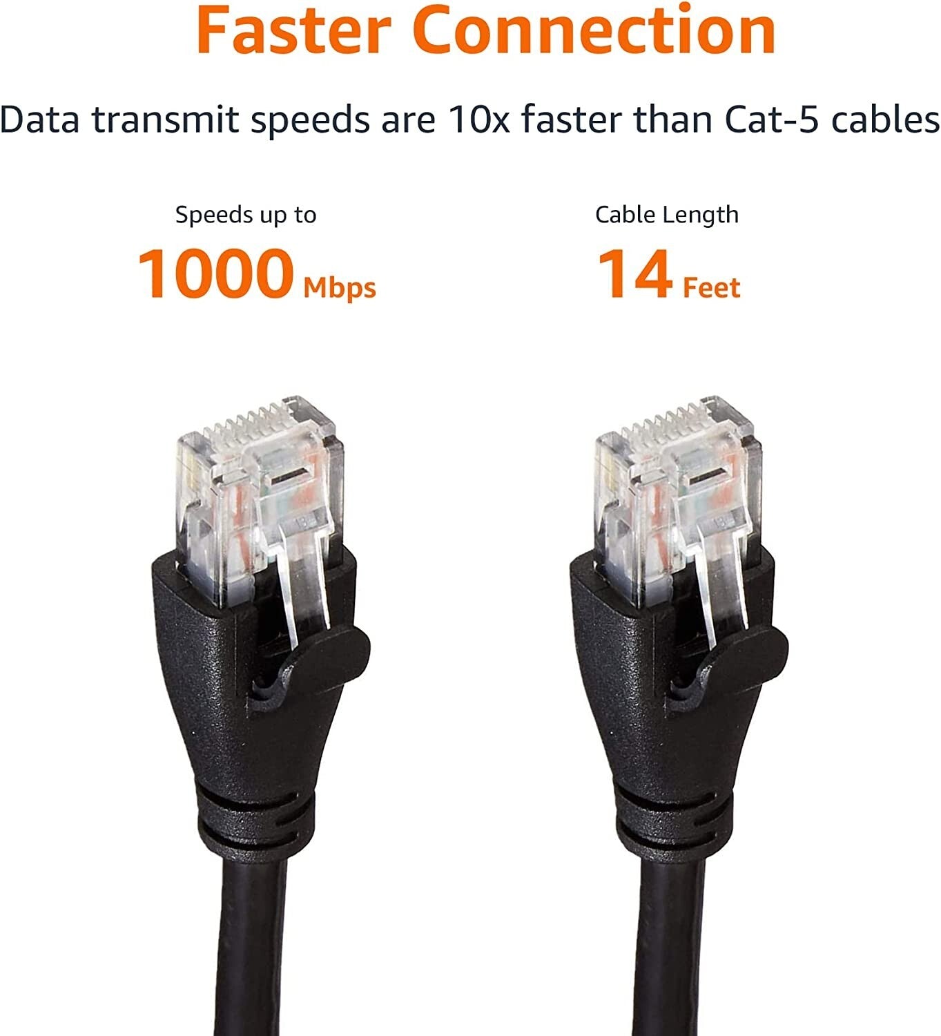 RJ45 Amazon Basics Cat6 Ethernet Patch Internet Cable 14 Foot 43 Meters