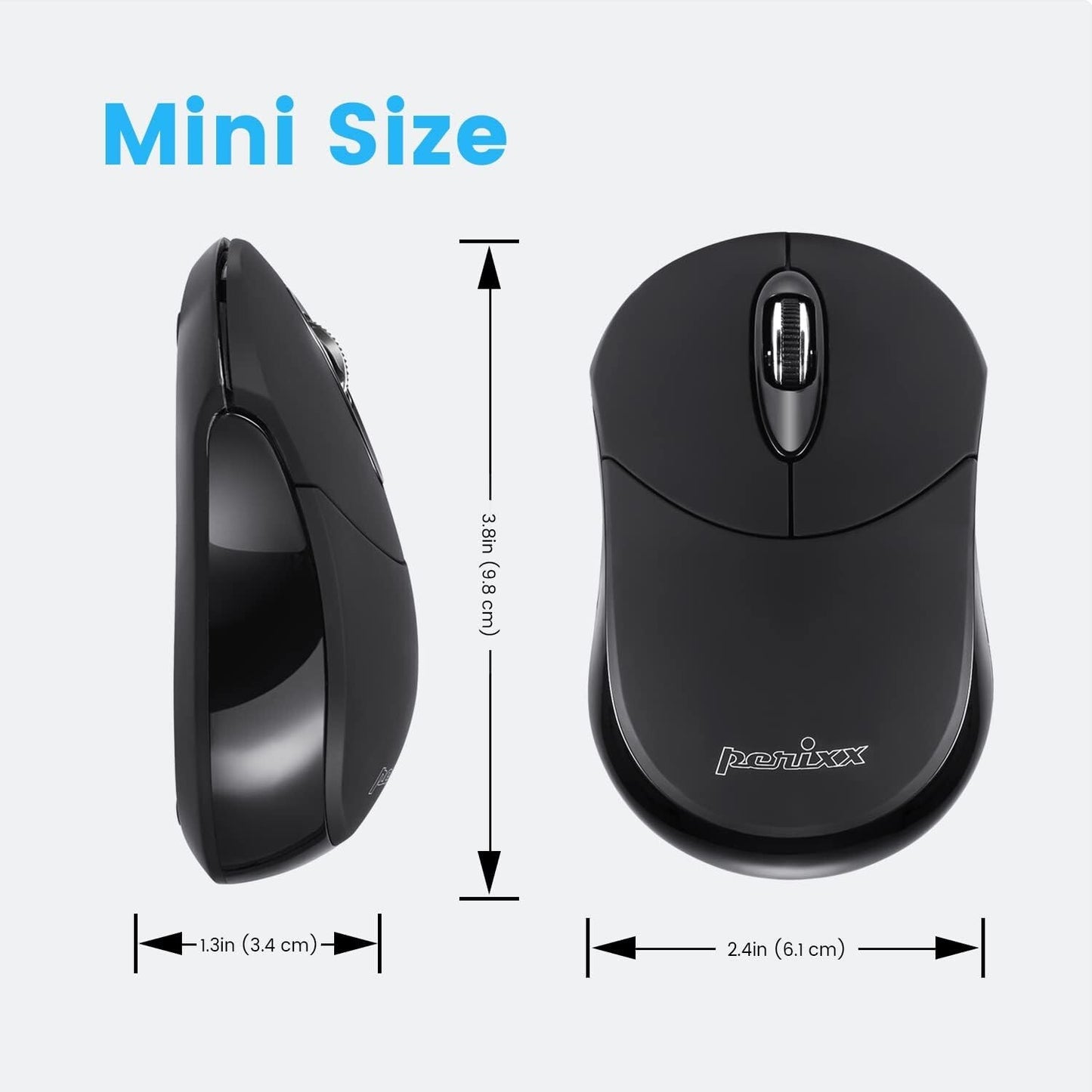 PERIMICE-802B Wireless Bluetooth Mouse Portable Design Windows iOSBlack