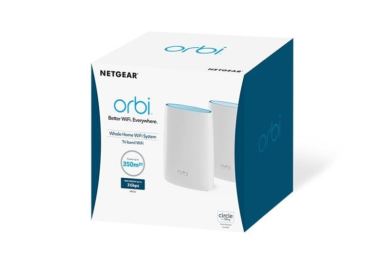AC3000 RBK50-100NAS Netgear Orbi TrriBand Wireless Router White Pack of 2