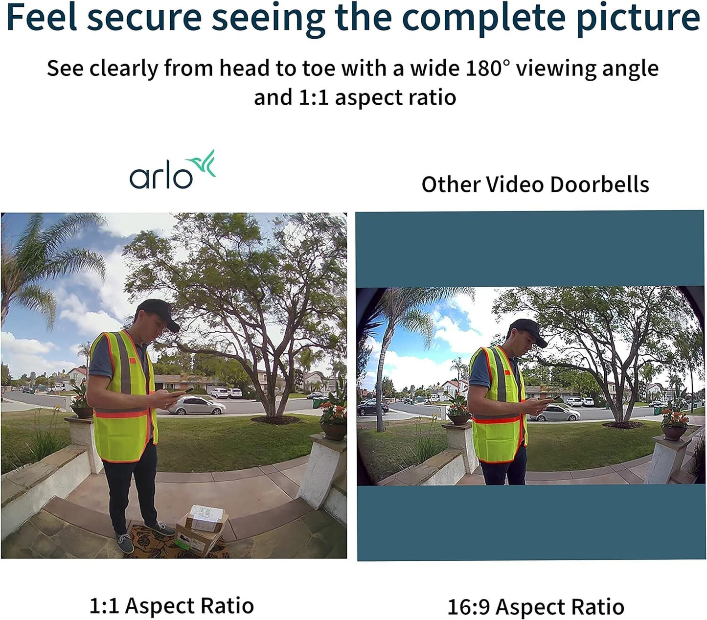 AVD1001-100 180 Arlo Wired Motion Detection Night Vision HD Video Doorbell View