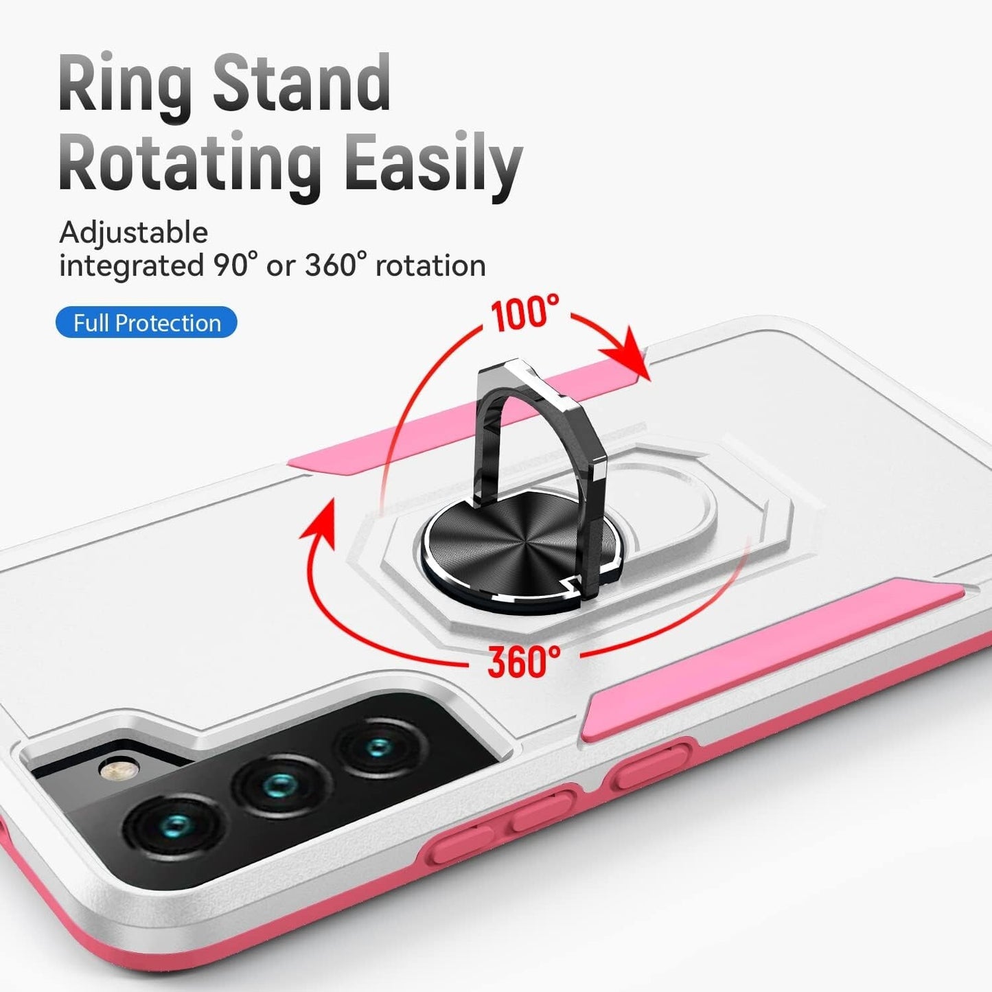 Samsung S22 Galaxy Stand 360Degrees Rotating Finger Ring Stand Plus 5G White
