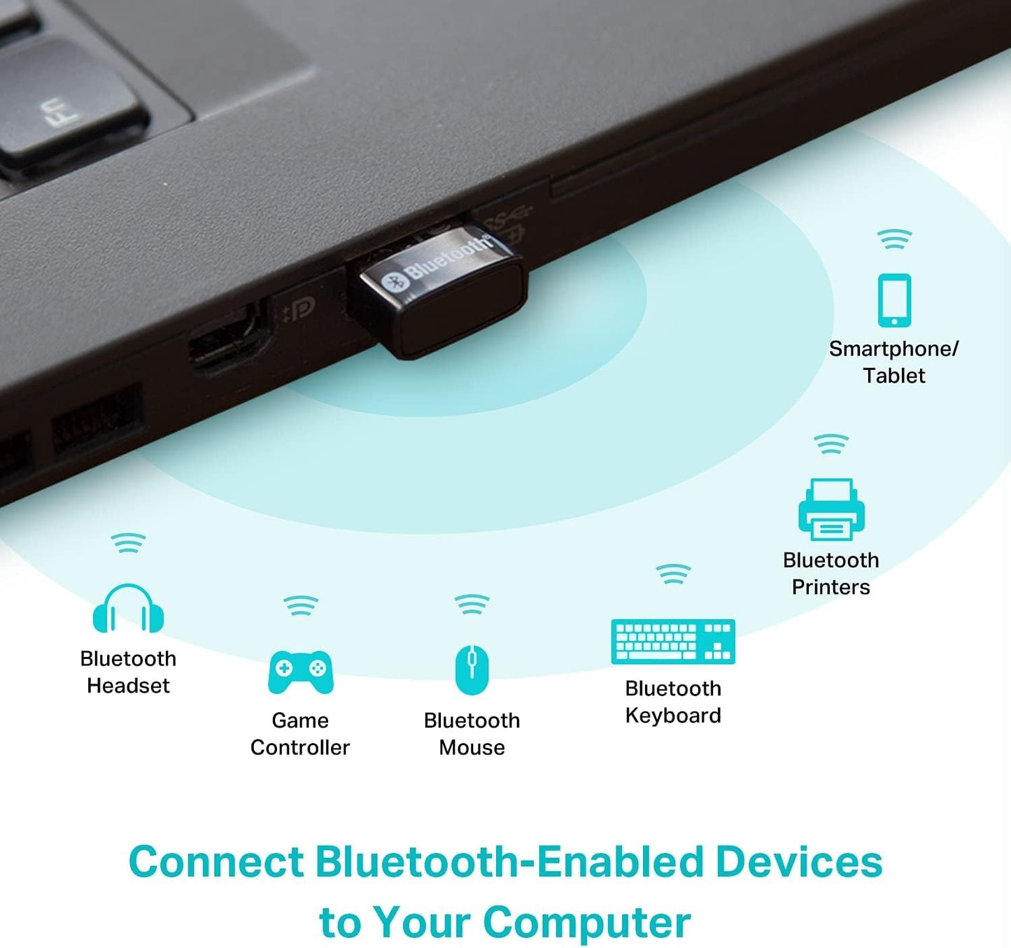 TP-Link USB Bluetooth Adapter for PC, Bluetooth 5.0/5.3 Dongle Receiver, Plug an