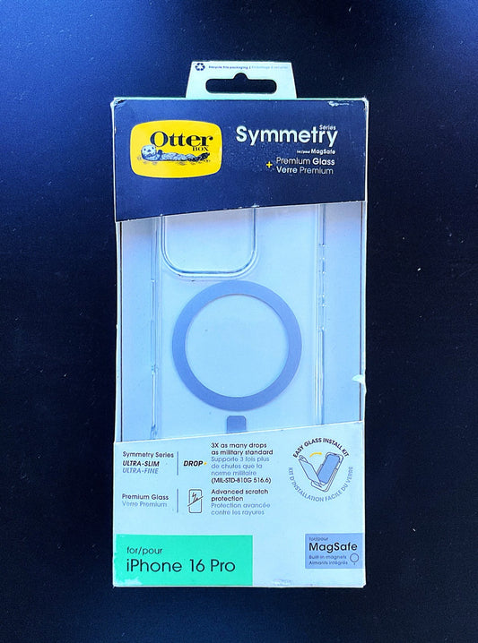OtterBox iPhone 16 Pro Bundle – Symmetry MagSafe Case + Glass Screen Protector