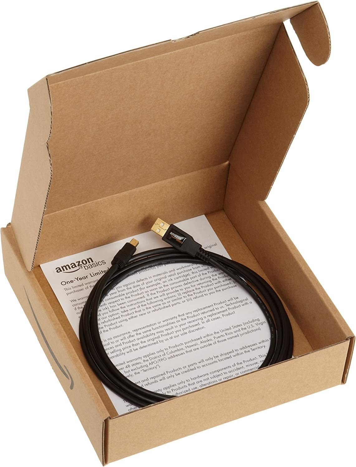 Amazon Basics USB-A to Mini USB 2.0 Cable – 3ft, 480Mbps, Gold-Plated, Black