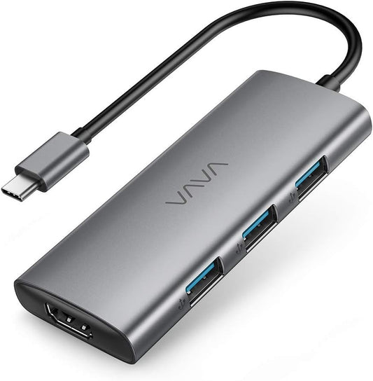 VAVA 7-in-1 USB-C Hub Adapter for MacBook Pro/Air – HDMI, 3 USB, SD/TF, 100W