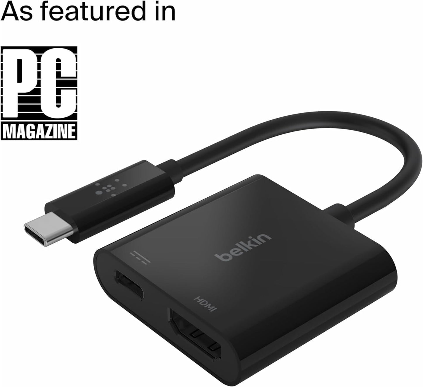 USB-C HDMI Belkin to Charge Adapter 12 Portable Adapter Black