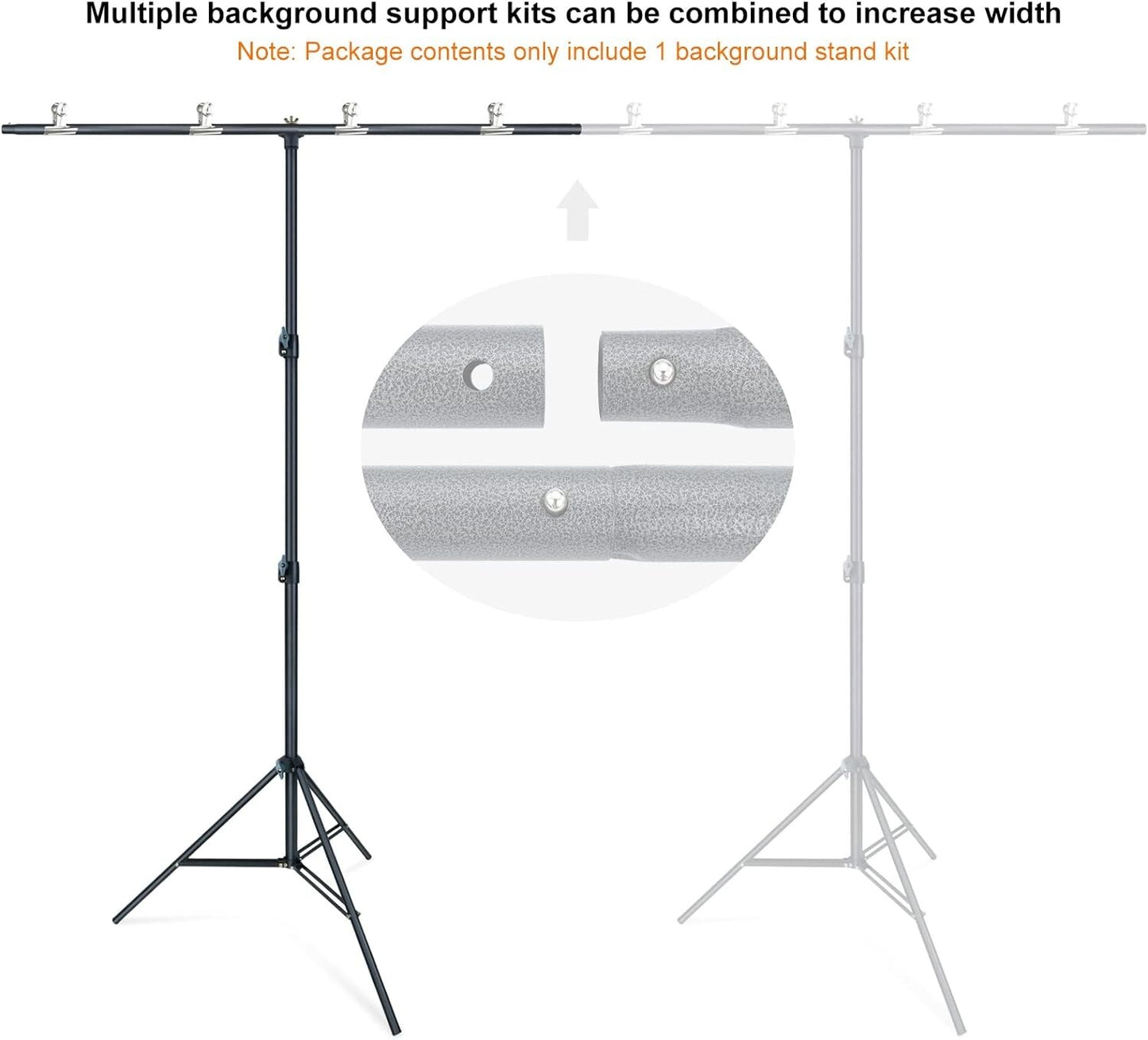 LINCO Lincostore Zenith Portable TShape Background Backdrop Stand Kit 5x67ft