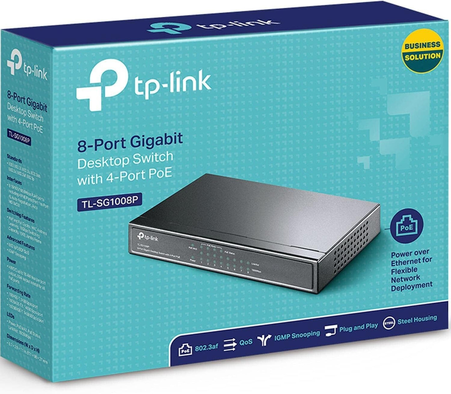 TP-Link TL-SG1008P 64W 8 Port Gigabit PoE Switch 4 PoE Ports Desktop