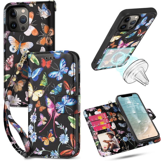 Compatible iPhone 13 Pro Max Wallet Magnetic Detachable w Card Holder