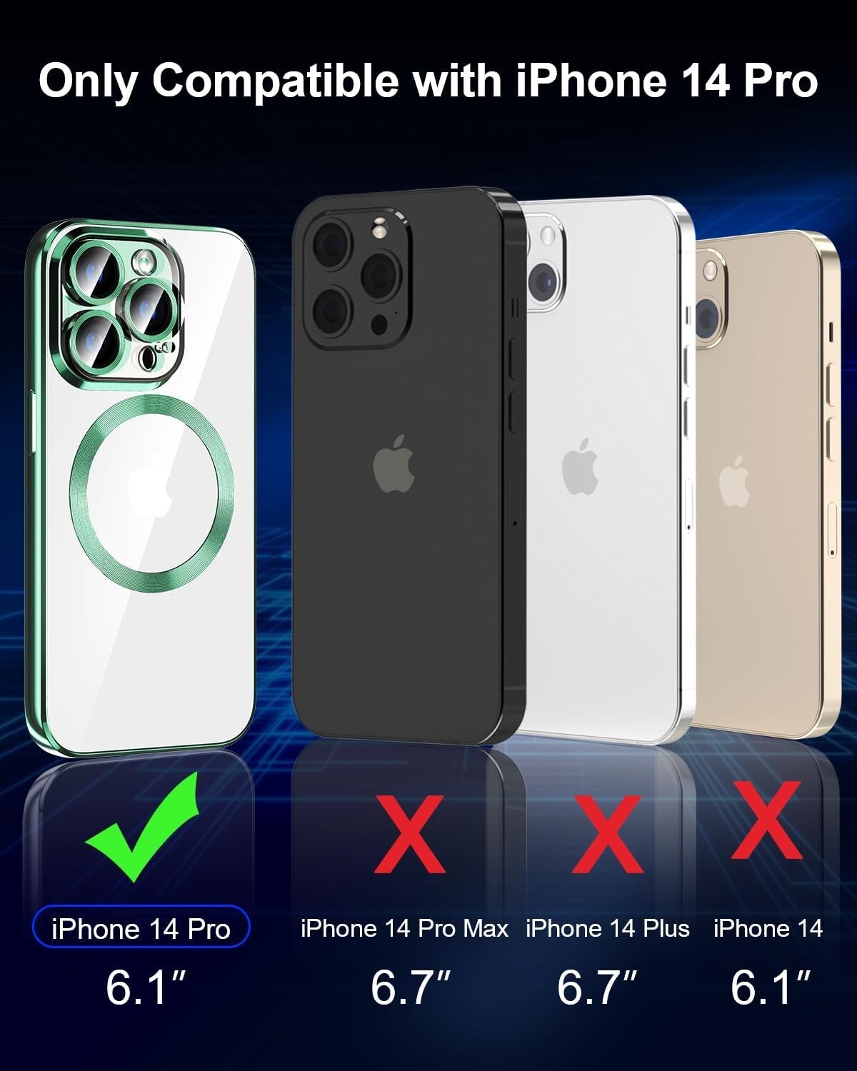 iPhone 14 Pro Compatible w MagSafe Wireless Charging Shockproof