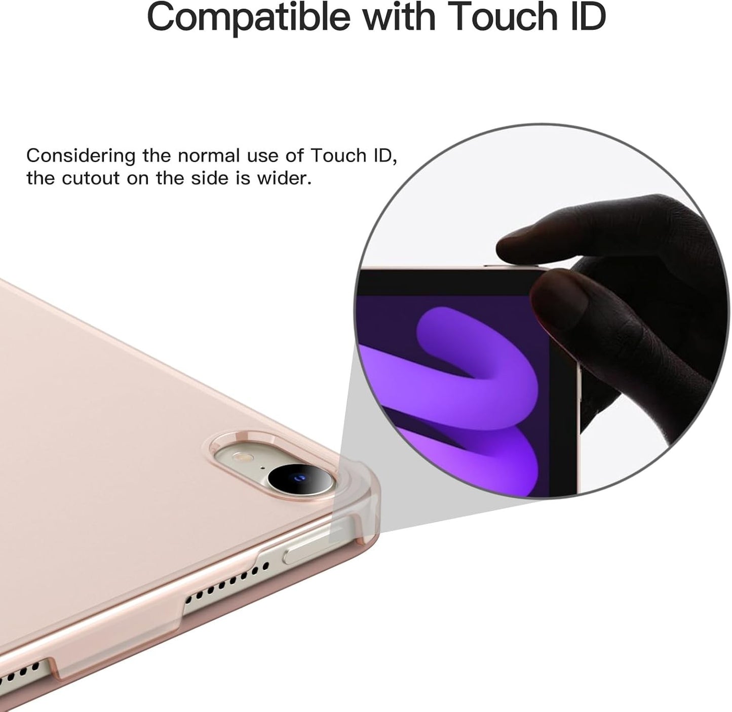 iPad mini 6/7 Case 2024 2021 by JETech Smart Cover Auto Sleep – Rose Gold