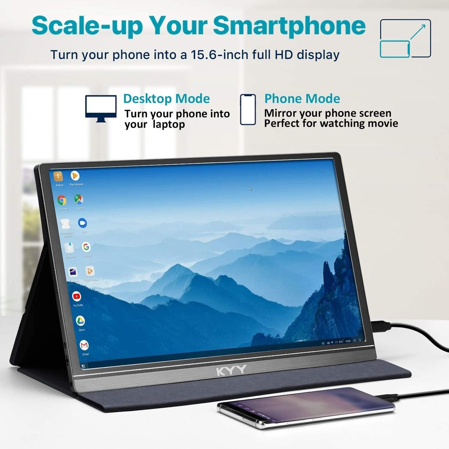 KYY 1080P Portable Monitor 156inch Laptop Monitor Computer Dis
