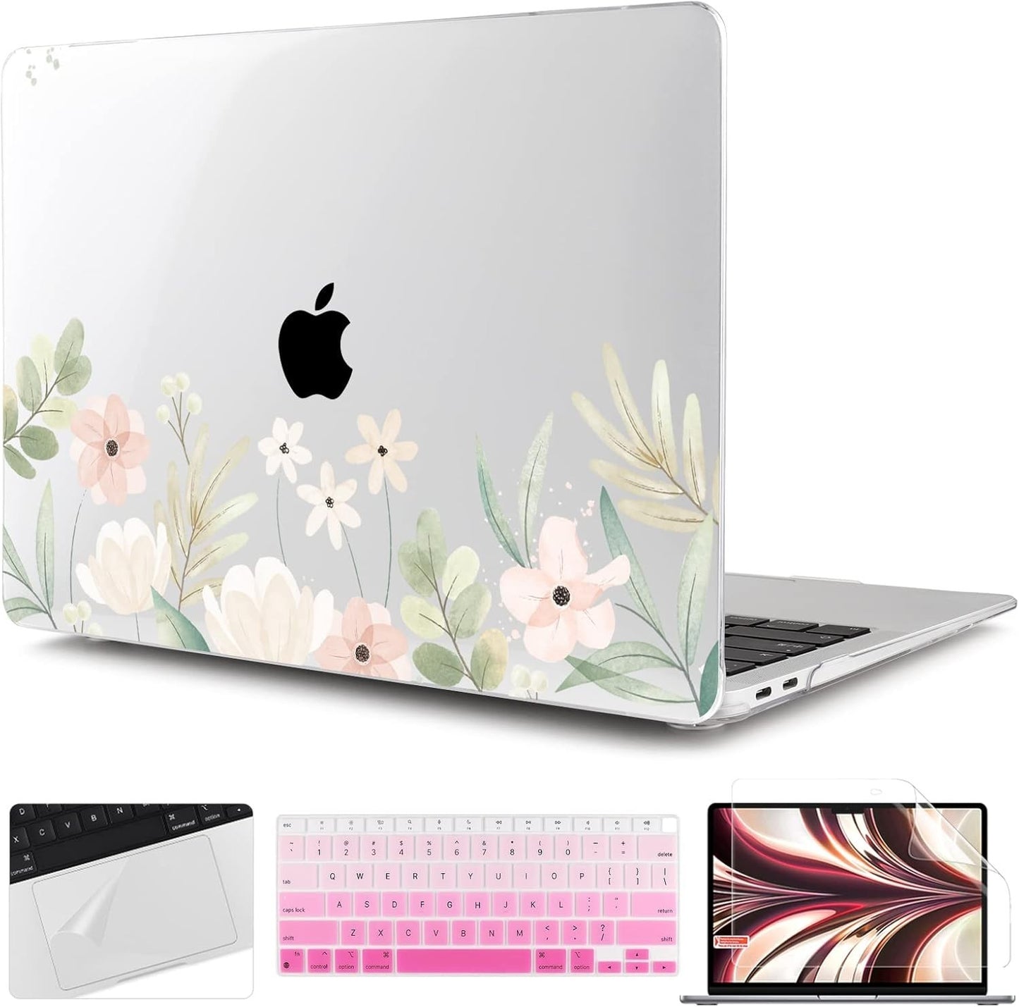 TWOLSKOO Hard Case for MacBook Air 13" A2337 A2179 A1932 w/ Keyboard Skin
