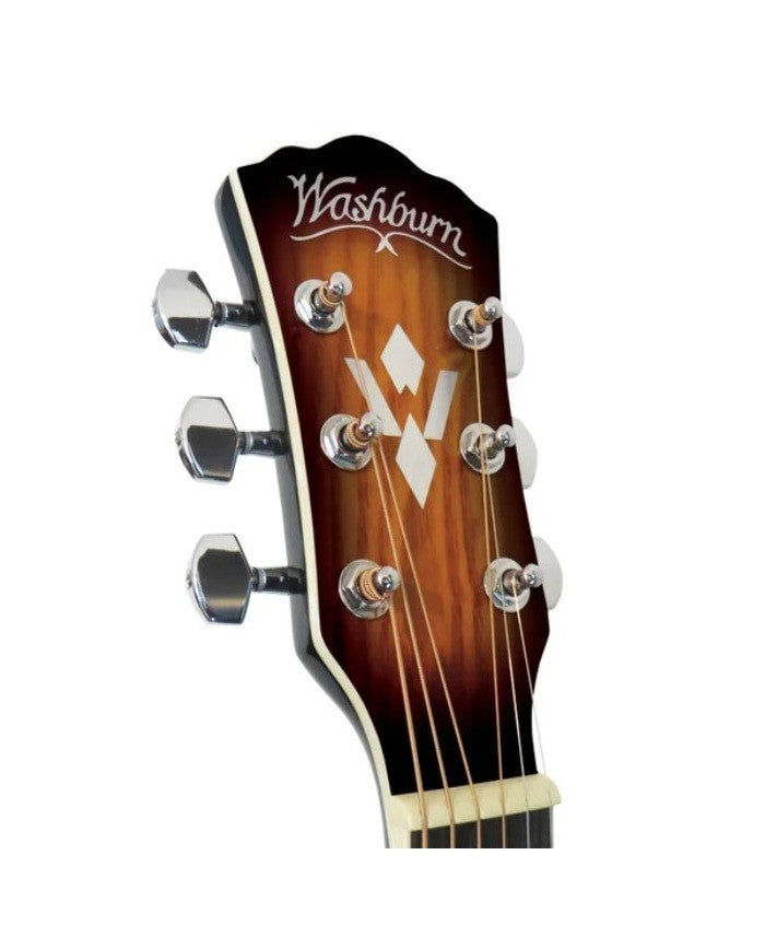 Washburn Premium Acoustic Guitar Pack Quilted Maple Top Vintage Tobacco Burst