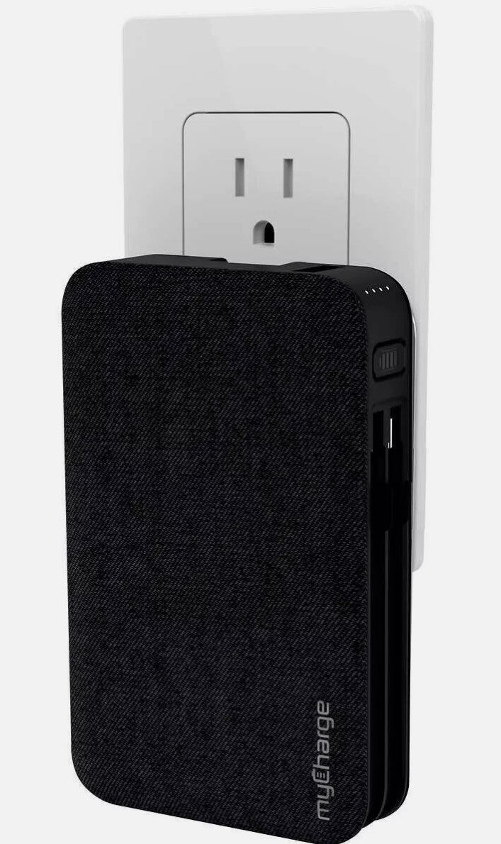 MyCharge PowerHub 10Ah Portable Charger for iPhone & Samsung Integrated Cables