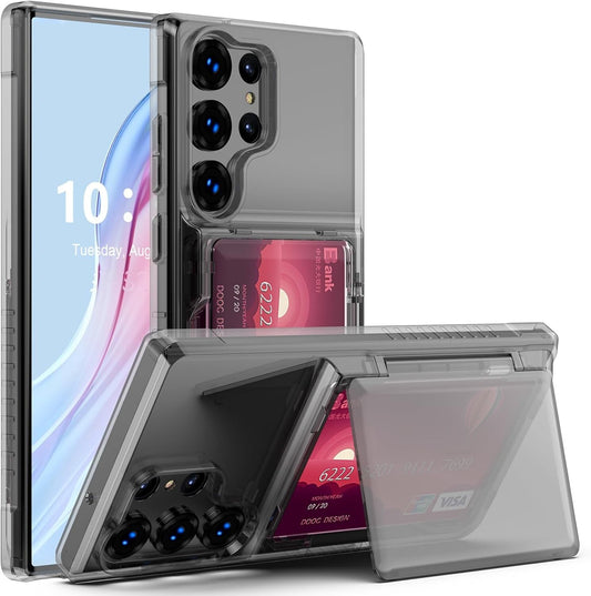 S23 TPU Galaxy Ultra Wallet Credit Card Holder Soft Bumper Shockproof
