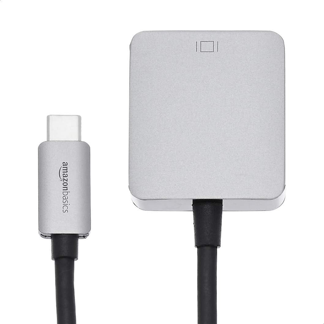 USB VGA Amazon Basics Aluminum 31 Type-C to Adapter 165 x 138 x 063in Gray