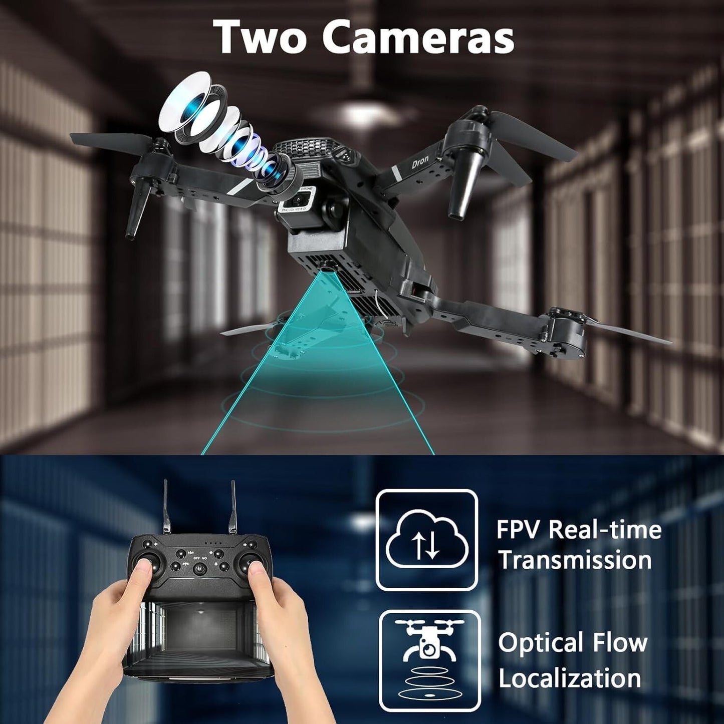 1080P FPV Mini Drone Camera Adults Kids Wifi Camera Drone 3 Batte