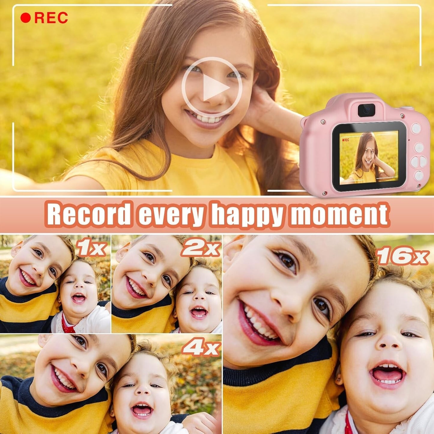 3-12 1080P Camera Kids Boys Girls Years Old HD Digital Camera SD Card