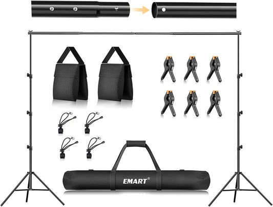 EMART 85 x 10 ft Photo Backdrop Adjustable Muslin Background Support Stand
