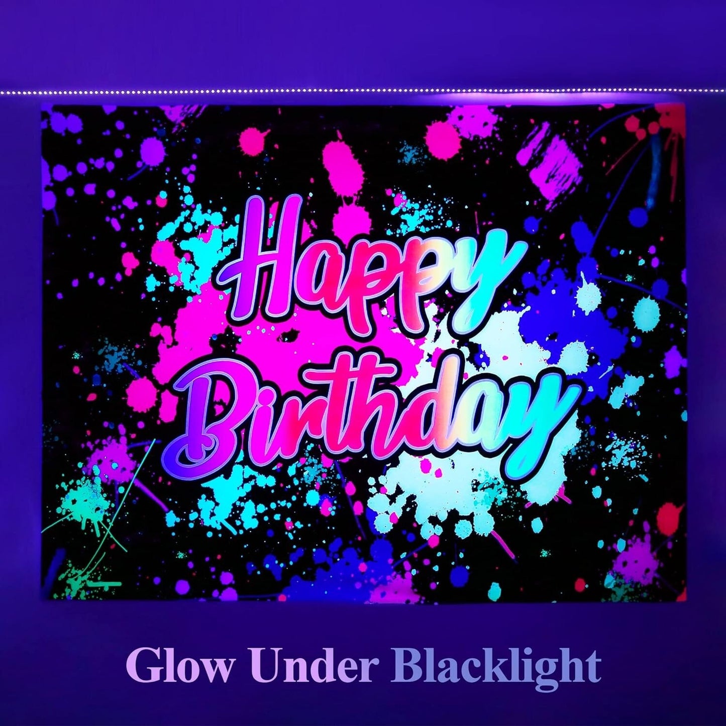 Ralxion Glow in Dark Party Supplies Neon Party Backdrop Glow 5 x 3 ft