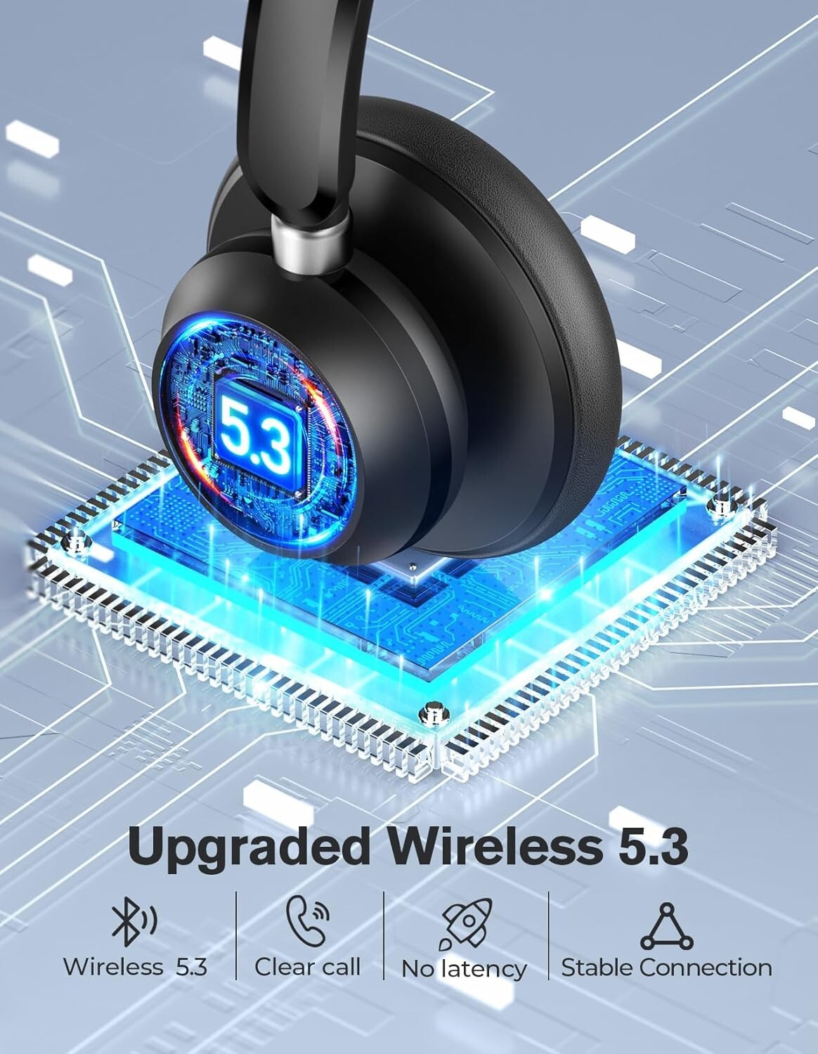 2024 USB Wireless Headset Microphone New V53 Headset Dongle Compute