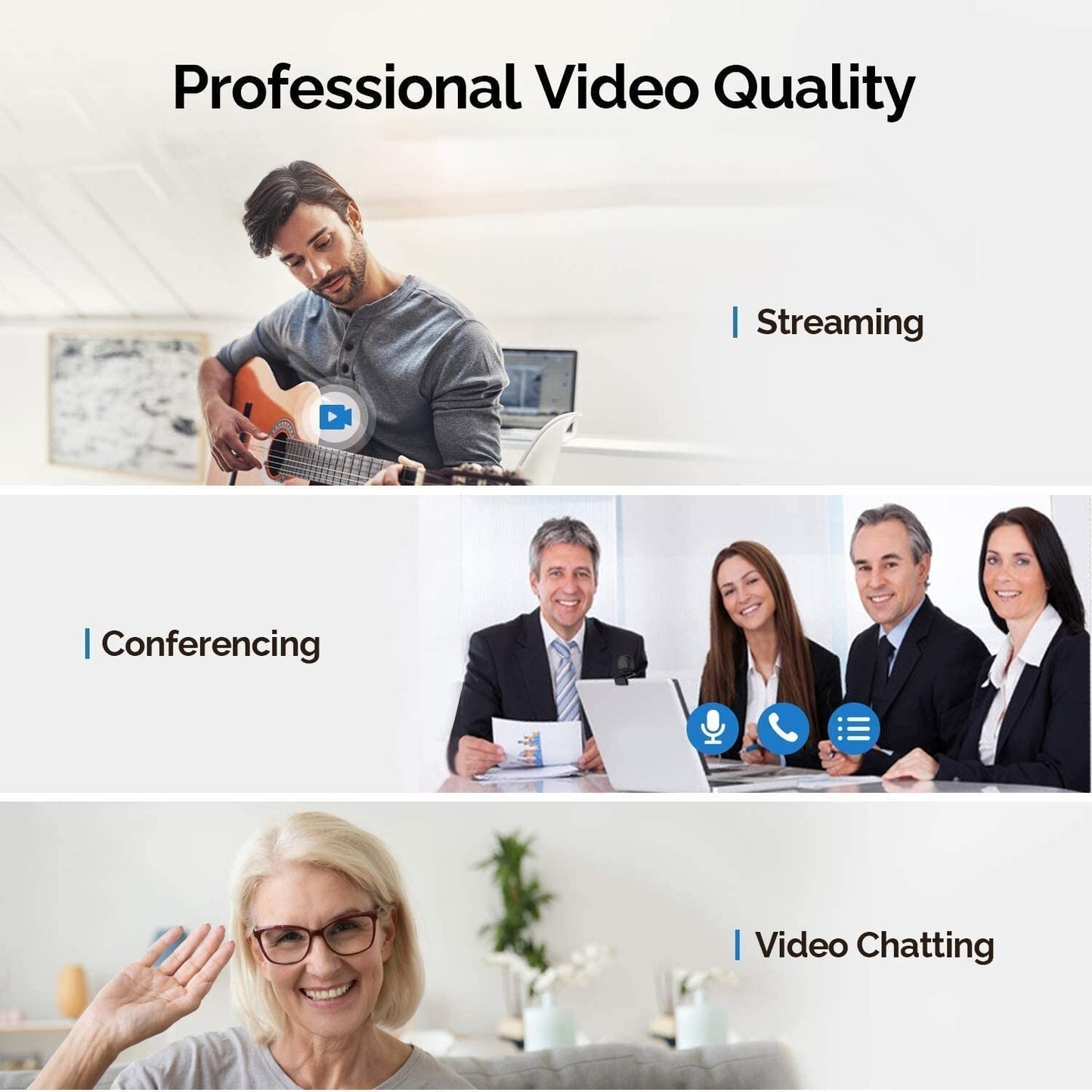 1080P 960A PC Webcam Streaming HD Pro Computer Web Camera Video Cam